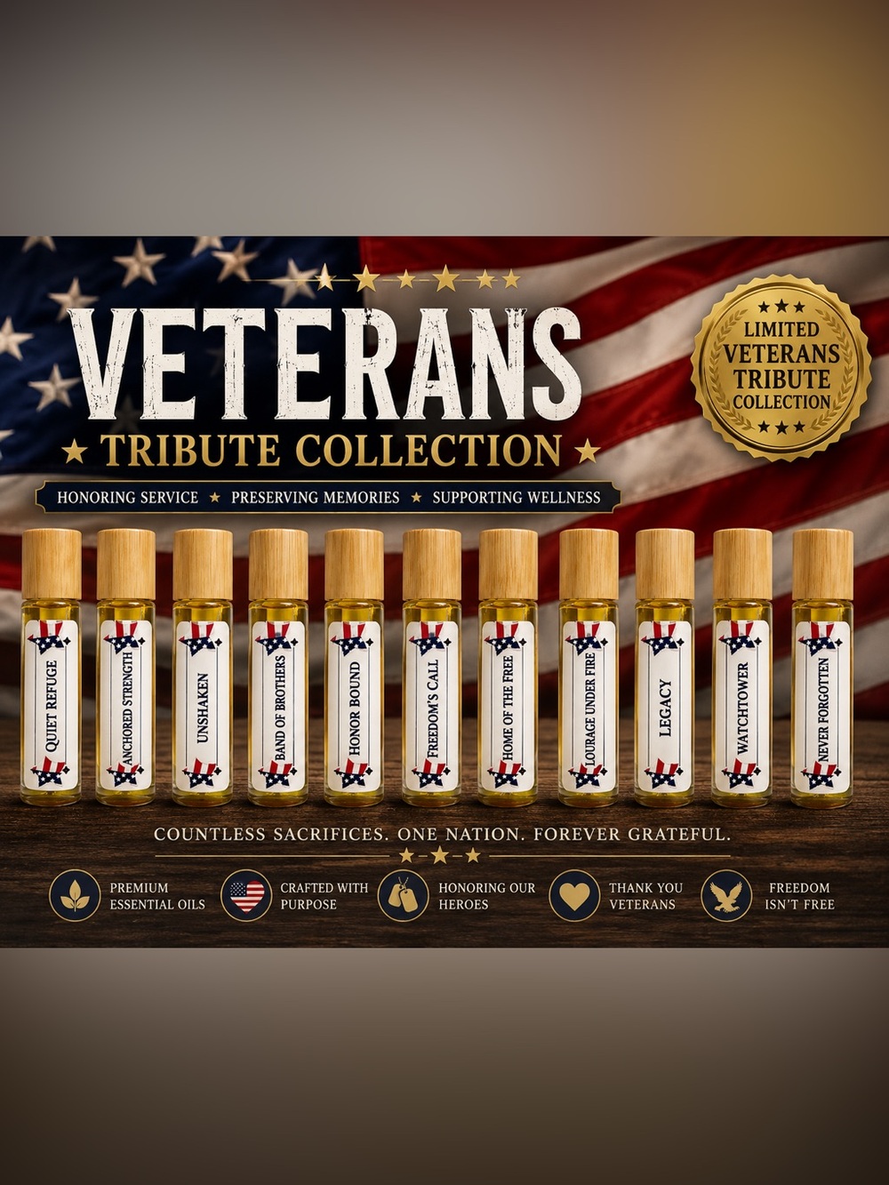🇺🇸 Veterans Tribute Collection | Choose Your Blend | Young Living - Picture 2 of 4